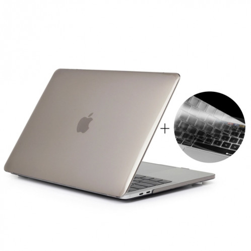 ENKAY Chapeau-Prince 2 en 1 cristal dur coque en plastique de protection + Europe Version Ultra-mince TPU couvercle de protection de clavier pour 2016 MacBook Pro 13,3 pouces avec barre tactile (A1706) (Gris) SE604H406-312