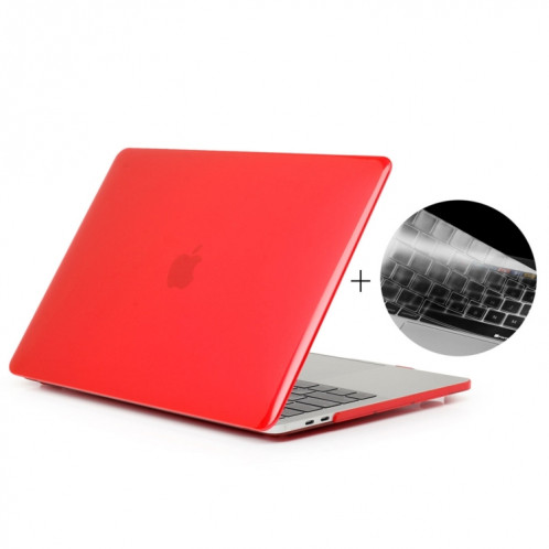 ENKAY Chapeau-Prince 2 en 1 cristal dur coque en plastique de protection + Europe Version Ultra-mince TPU couvercle de clavier de protection pour 2016 MacBook Pro 13,3 pouces avec barre tactile (A1706) (rouge) SE604R1685-312
