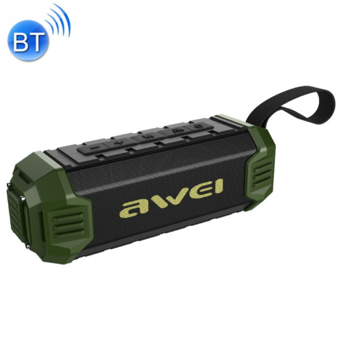 Banque de puissance d'enceinte Bluetooth awei Y280 IPX4 avec graves améliorées, micro intégré, prise en charge des cartes FM / USB / TF / AUX (vert) SA125G494-313