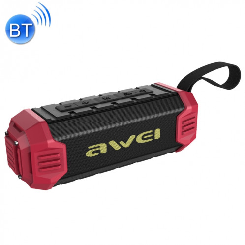 Banque de puissance d'enceinte Bluetooth awei Y280 IPX4 avec graves améliorés, micro intégré, prise en charge des cartes FM / USB / TF / AUX (rouge) SA125R613-313