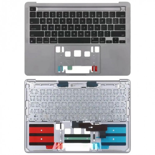 Pour MacBook Pro Retina 13 pouces A2289 2020 C-side Cover + US Edition Key Board (gris) SH518H1373-35