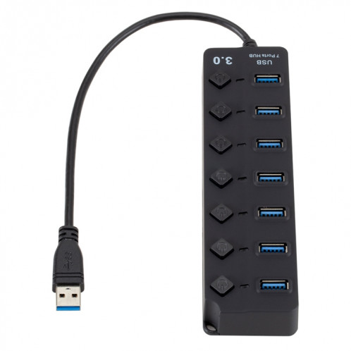 Extension multi-hub USB 3.0 haute vitesse à 7 ports avec commutateur pour PC et ordinateur portable SH66131312-311