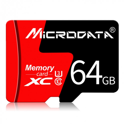 Carte mémoire MICRODATA 64 Go U3 rouge et noire TF (Micro SD) SH57661078-312