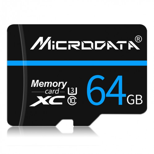 Carte mémoire MICRODATA 64 Go U3 Blue Line et Black TF (Micro SD) SH57931117-310