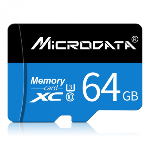 Carte mémoire MICRODATA 64 Go U3 bleue et noire TF (Micro SD) SH5798173-312