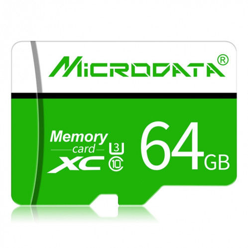 Carte mémoire MICRODATA 64 Go U3 verte et blanche TF (Micro SD) SH5813136-39