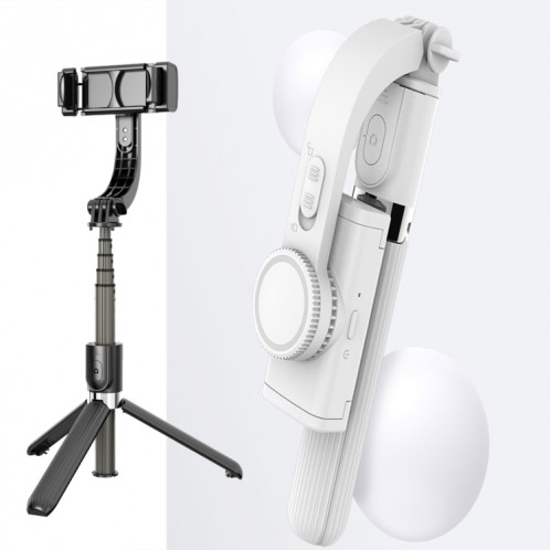 L08 Gimbal réglable Stabiliser Bluetooth Retardateur Pole Trépied Selfie Stick (Blanc) SH111W1185-312