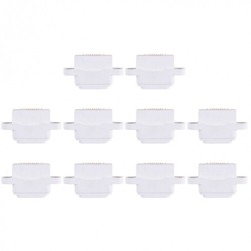 Connecteur de port de charge 10 PCS pour iPad mini / mini 2 / mini 3 (blanc) SH010W804-34