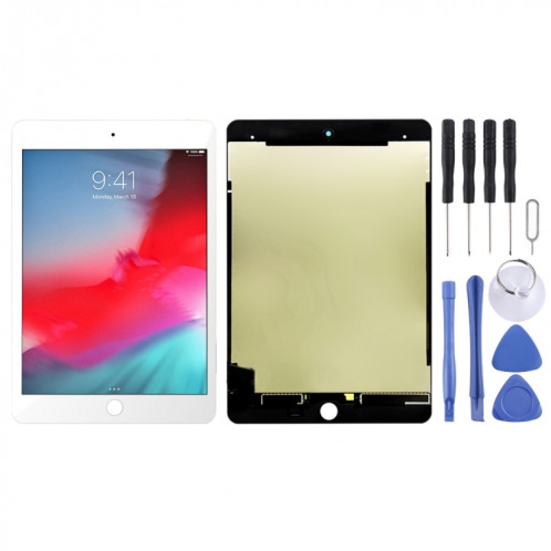 Écran LCD OEM pour iPad Mini (2019) 7,9 pouces A2124 A2126 A2133 avec numériseur complet (Blanc) SH077W1182-35