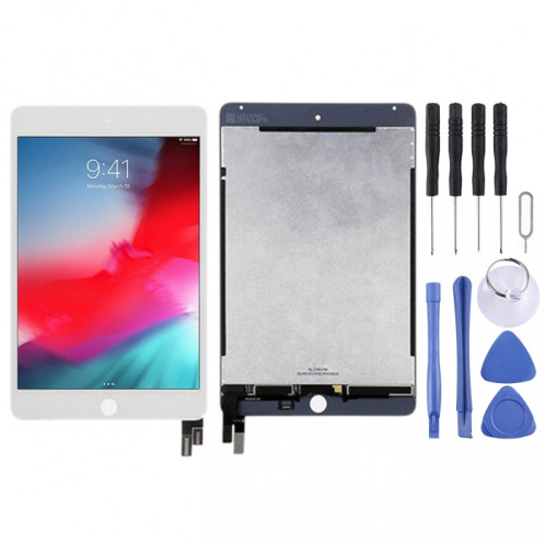 Écran LCD OEM pour iPad Mini 5 (2019) / A2124 / A2126 / A2133 avec numériseur complet (Blanc) SH087W199-34