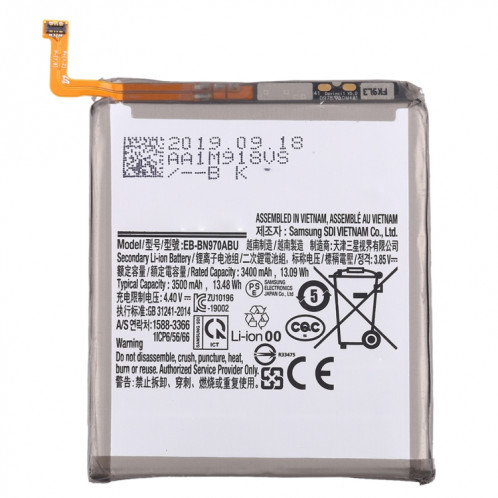 Démonter la batterie Li-ion originale EB-BN970ABU pour Samsung Galaxy Note10 SH00341240-35
