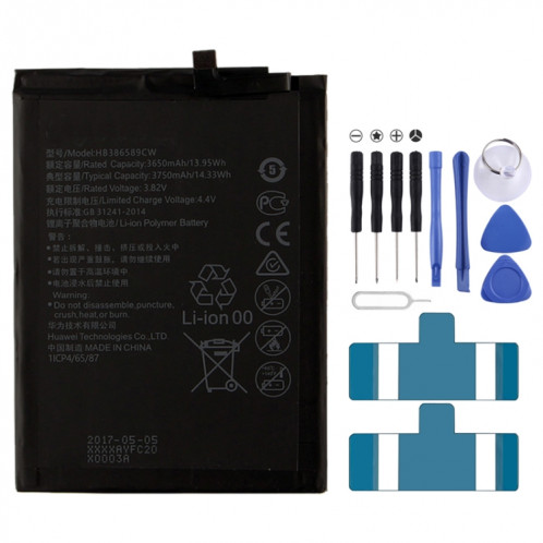 Batterie Li-Polymère HB386589ECW 3650mAh pour Huawei P10 Plus / VKY-AL00 SH01111744-35