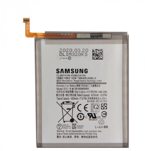 EB-BG985ABY Batterie Li-ion Polymère pour Samsung Galaxy S20 + SM-G985 SH0307903-34