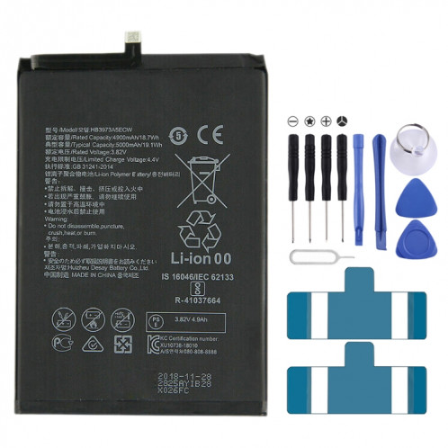 5000mah HB3973A5ECW LI-POLYMER BATTERY Remplacement de la batterie pour Huawei Mate 20 x / Honor Note 10 / Honor 8x Max SH042877-34
