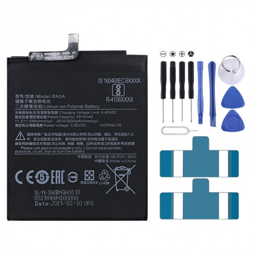 Batterie Li-Polymère BN3A 2910mAh pour Xiaomi Mi Play / Redmi Go SH122919-34