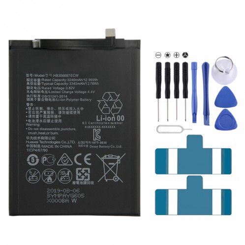 HB356687ECW Batterie polymère Li-ion pour Huawei Nova 2 Plus / Nova 2s / Mate 10 Lite / Mate 9 Lite / Nova 3i / Nova 4e / G10 / Honor 7X / Mate SE / P30 Lite SH2323857-35