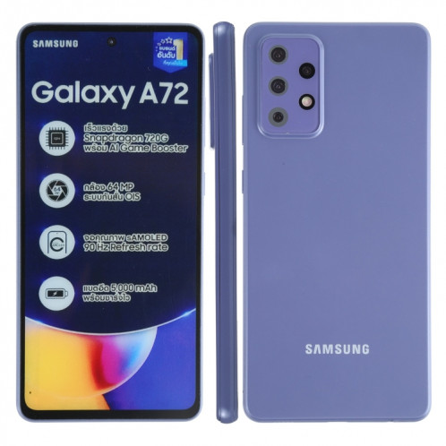 Modèle d'affichage factice non fonctionnel à l'écran de couleur pour Samsung Galaxy A72 5G (violet) SH713P30-37