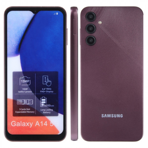 Pour Samsung Galaxy A14 5G écran couleur faux modèle d'affichage factice non fonctionnel (rouge foncé) SH905A1243-37
