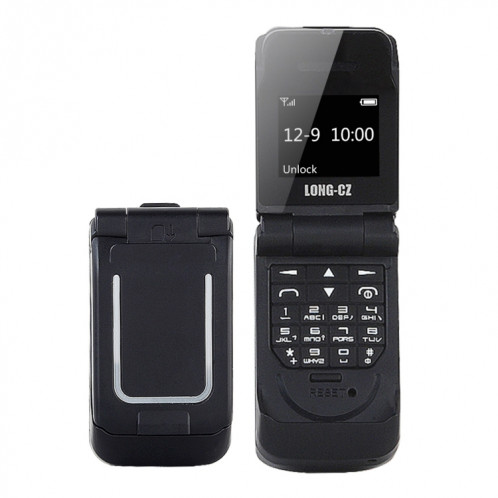 LONG-CZ J9 Téléphone avec mini clavier, 0.66 pouces, 18 touches, Bluetooth, FM, SOS, Anti-perdu, Son magique, Répondeur automatique, GSM, Simple SIM (Noir) SH753B952-37