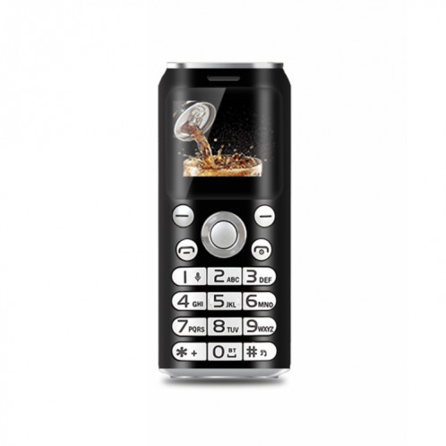 Mini téléphone mobile Satrend K8, 1,0 pouce, casque de numérotation Bluetooth mains libres, musique MP3, double SIM, réseau: 2G (noir) SH295B447-317