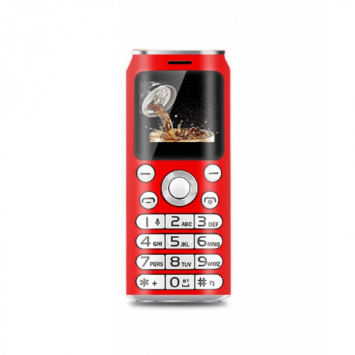 Mini téléphone mobile Satrend K8, 1,0 pouce, casque de numérotation Bluetooth mains libres, musique MP3, double SIM, réseau: 2G (rouge) SH295R384-317