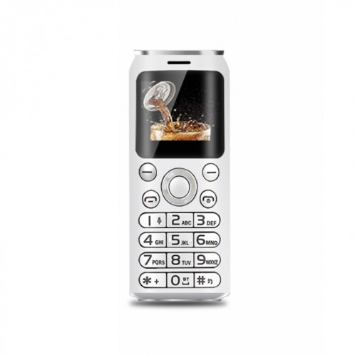 Mini téléphone mobile Satrend K8, 1,0 pouce, casque de numérotation Bluetooth mains libres, musique MP3, double SIM, réseau: 2G (blanc) SH295W351-317