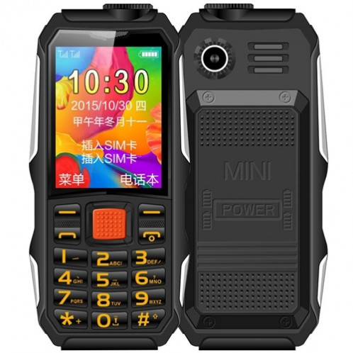 Haiyu H1 Téléphone aîné triple éprouvant triple, Pause antichoc adhésif étanche, batterie 2800mAh, 21 touches, lampe de poche LED, FM, Dual Sim (Noir) SH484B111-39