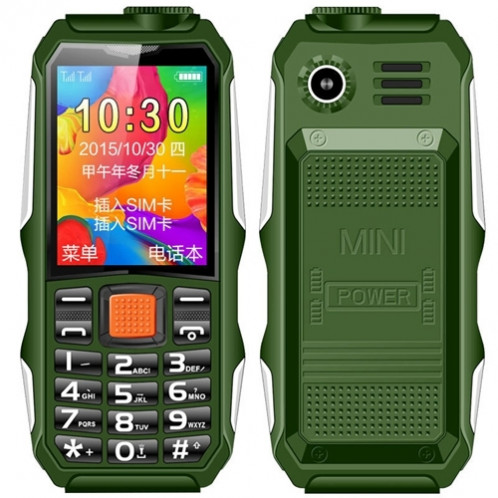 Haiyu H1 Téléphone aîné triple éprouvant triple, Pays anti-antichoculation imperméable, batterie 2800mAh, 21 touches, lampe de poche LED, FM, Dual Sim (Vert) SH484G840-39