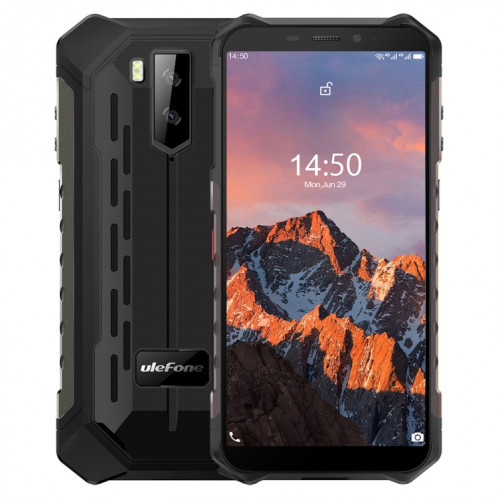  Téléphone robuste Ulefone Armor X5 Pro, 4 Go + 64 Go, IP68 / IP69K étanche à la poussière, antichoc, double caméra arrière, identification du visage, batterie 5000mAh, 5,5 pouces Android 10,0 SU505B1385-318