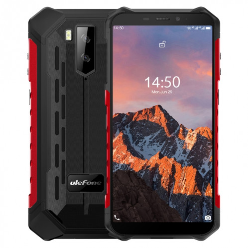 Téléphone robuste Ulefone Armor X5 Pro, 4 Go + 64 Go, IP68 / IP69K étanche à la poussière, antichoc, double caméra arrière, identification du visage, batterie 5000mAh, 5,5 pouces Android 10,0 SU505R29-318
