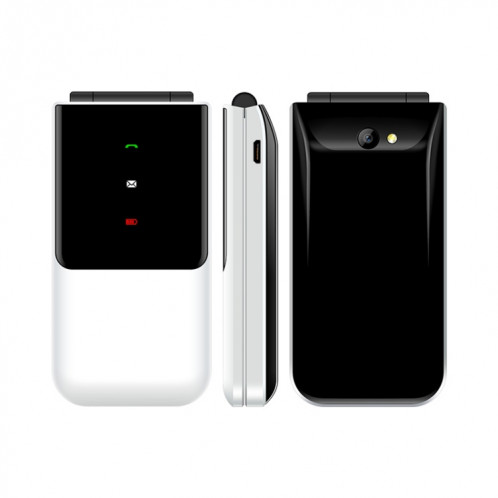 Uniwa F2720 Flip téléphone, 1,77 pouce, SC6531E, support Bluetooth, FM, GSM, Dual Sim (Blanc) SU687W1565-39