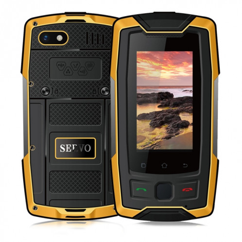Servo x7 plus téléphone robuste, 2GB + 16 Go, IP68 imperméable anti-poussière anti-poussière, identification d'empreinte digitale avant, 2,45 pouces Android 6,0 ​​mtk6737 quad core 1.3GHz, NFC, OTG, réseau: 4G, SS060Y1152-314