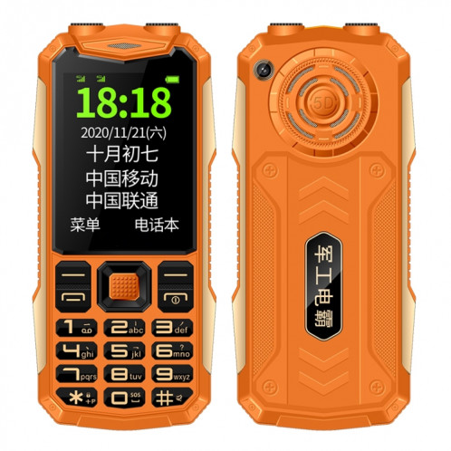Téléphone aîné K1 Triple Proofing, Étanche étanche à l'épreuve des chocs, batterie de 4800mAh, 2,4 pouces, 21 touches, Bluetooth, lampe de poche LED, FM, SOS, double sim, réseau: 2G (orange) SH207E592-38
