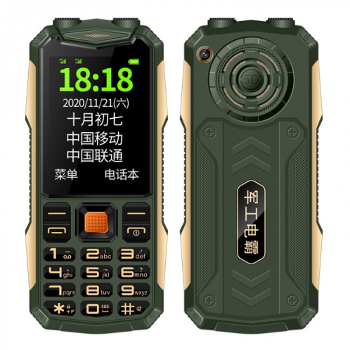 Téléphone aîné K1 Triple Proofing, Étanche étanche à l'épreuve des chocs, batterie de 4800mAh, 2,4 pouces, 21 touches, Bluetooth, lampe de poche LED, FM, SOS, double sim, réseau: 2G (vert) SH207G505-38