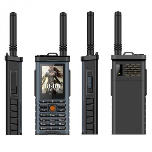 S-G8800 Téléphone pour personnes âgées à triple vérification, Étanche, antichoc, antipoussière, batterie 2400 mAh, 2,2 pouces, 21 touches, lampe de poche LED, FM, Quad SIM, avec antenne (bleu clair) SH09LL762-39