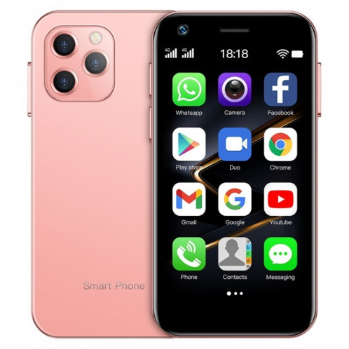 SOYES XS12 Pro, 4 Go + 32 Go, Reconnaissance faciale, 3,0 pouces Android 10.0 MTK6750 Octa Core, Bluetooth, WiFi, FM, OTG, Réseau : 4G, Double SIM, Prise en charge de Google Play (Rose) SS456F273-313