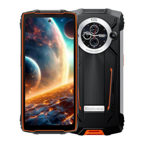  Téléphone robuste Blackview BV8200, 12 Go + 256 Go, écran 6,5 pouces + 1,3 pouce, Android 14, MediaTek Helio G100 MT8781, réseau 4G, NFC (orange) SB605E1952-326