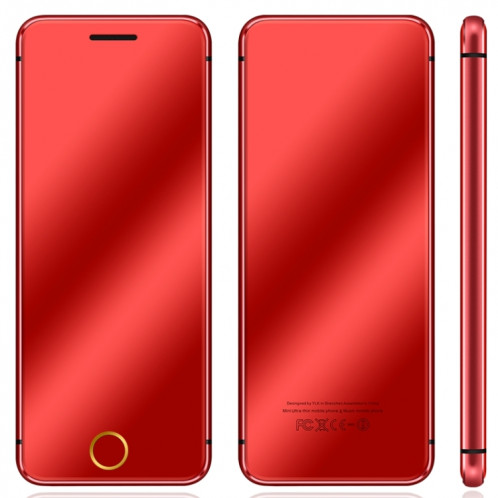 Ulcool V66+, 1,54 pouces, MTK6261D, prise en charge de la synchronisation Bluetooth, numérotation Bluetooth, FM, anti-perte, GSM, double SIM (rouge) SH887R783-36