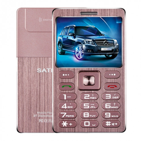 SATREND A10 Carte Téléphone Mobile, 1,77 pouces, MTK6261D, 21 touches, Bluetooth Support, MP3, Anti-perte, Capture à distance, FM, GSM, Dual SIM (Or Rose) SS32RG716-312