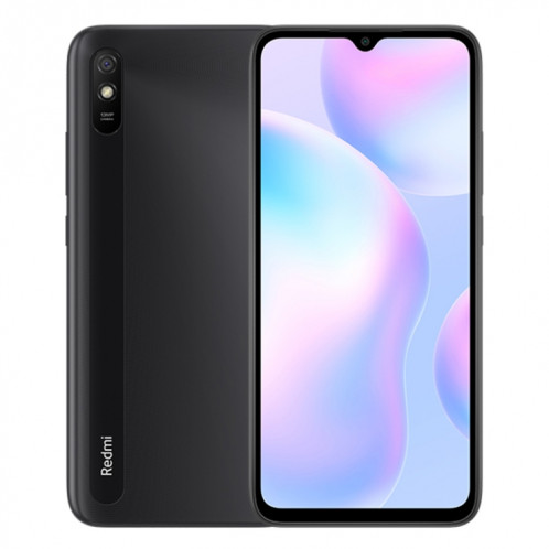 Xiaomi Redmi 9A, 4 Go + 64 Go, Batterie 5000 mAh, identification faciale, 6,53 pouces MIUI 12 MTK Helio G25 Octa Core jusqu'à 2,0 GHz, réseau : 4G, double SIM, prise en charge de Google Play (noir) SX675B1918-315