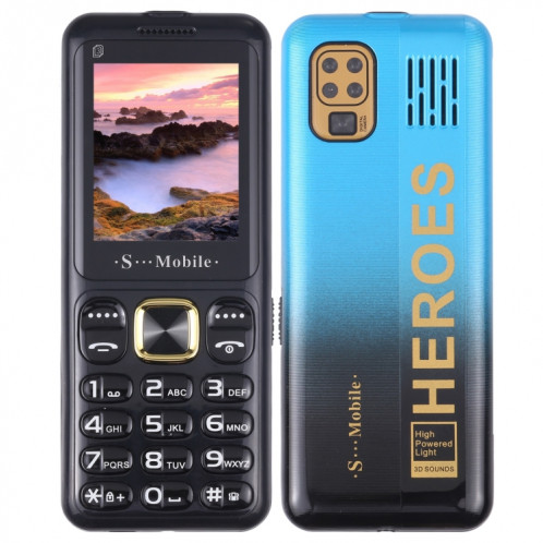 Téléphone pour personnes âgées W23, 2,2 pouces, batterie 800 mAh, 21 touches, prise en charge Bluetooth, FM, MP3, GSM, triple SIM (bleu) SH212L1920-36