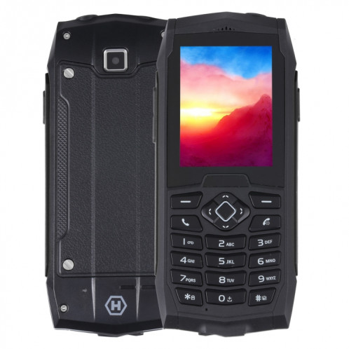 Téléphone robuste Rugtel R1D, IP68 étanche à la poussière antichoc, 2,4 pouces, MTK6261D, batterie 2000 mAh, haut-parleur fort, FM, réseau : 2G, double SIM (noir) SR304B1291-313