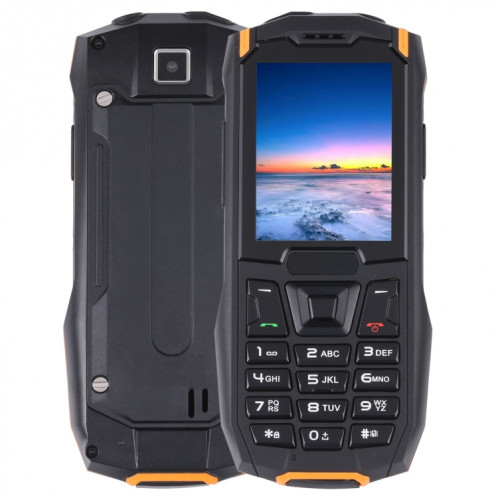 Téléphone robuste Rugtel R2C, IP68 étanche à la poussière antichoc, 2,4 pouces, MTK6261D, batterie 2500 mAh, SOS, FM, double SIM (orange) SR305E501-314
