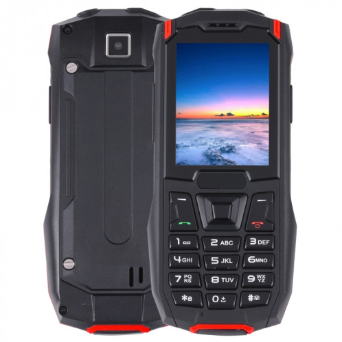 Téléphone robuste Rugtel R2C, IP68 étanche à la poussière antichoc, 2,4 pouces, MTK6261D, batterie 2500 mAh, SOS, FM, double SIM (rouge) SR305R1692-314