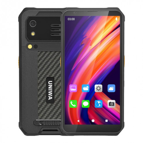 Téléphone robuste standard UNIWA M512, 4 Go + 64 Go, IP65 étanche à la poussière et aux chocs, batterie 4100 mAh, 5,7 pouces Android 12 MTK6762 Octa Core jusqu'à 2,0 GHz, réseau : 4G, NFC (noir) SU831B567-34