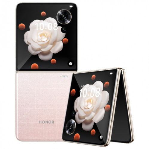 Honor Magic V Flip, 12 Go + 512 Go, écran 6,8 pouces + 4,0 pouces MagicOS 8.0 Snapdragon 8+ Gen 1 Octa Core, réseau : 5G, NFC, OTG (rose) SH922F1600-322