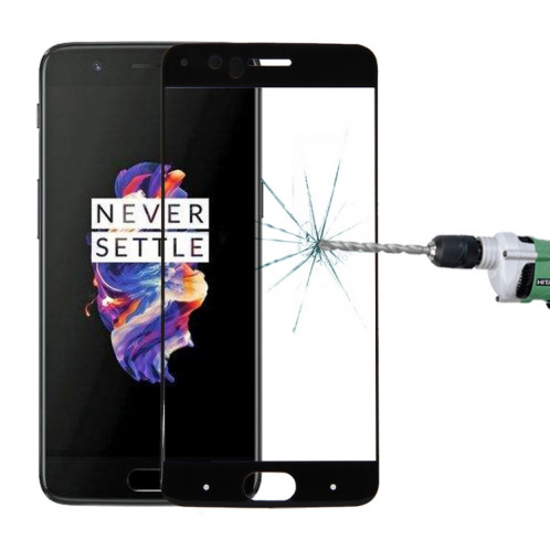 OnePlus 5 0.3mm 9 H Dureté de Surface 3D Courbée Écran Sérigraphié Plein écran En Verre Trempé Protecteur (Noir) SO427B1391-37