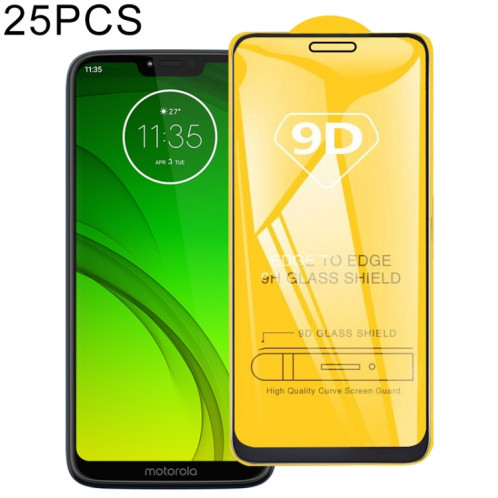 25 PCS pour Motorola Moto G7 Power 9D Full Glue Film en verre trempé plein écran SH29031229-38