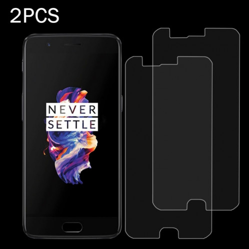 2 PCS OnePlus 5 0.3mm 9H Surface Dureté 2.5D Antidéflagrant Non-écran Plein Écran Verre Trempé Film S2408B880-37