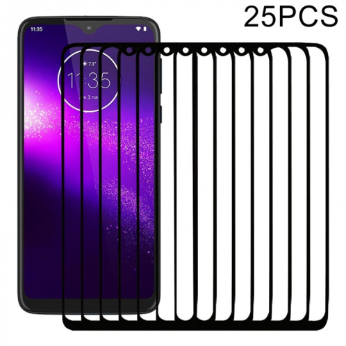 Pour Motorola One Macro 25 PCS Full Glue Film en verre trempé plein écran SH92361516-38